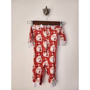 Three Sisters coca-cola santa print red white footless baby onesie 6 months